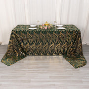 90" x 156" Mesh Rectangular Tablecloth with Wavy Embroidered Sequins