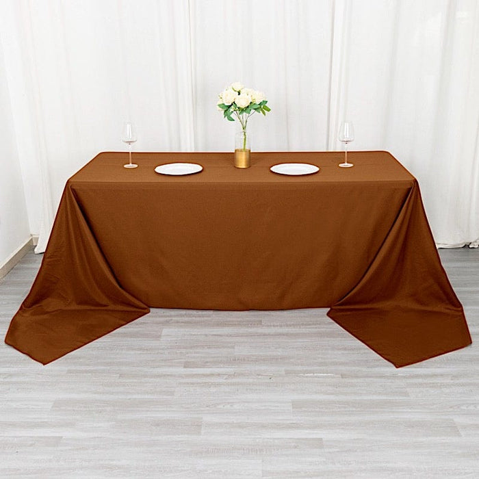 90" x 156" Polyester Rectangular Tablecloth TAB_90156_BRN_POLY