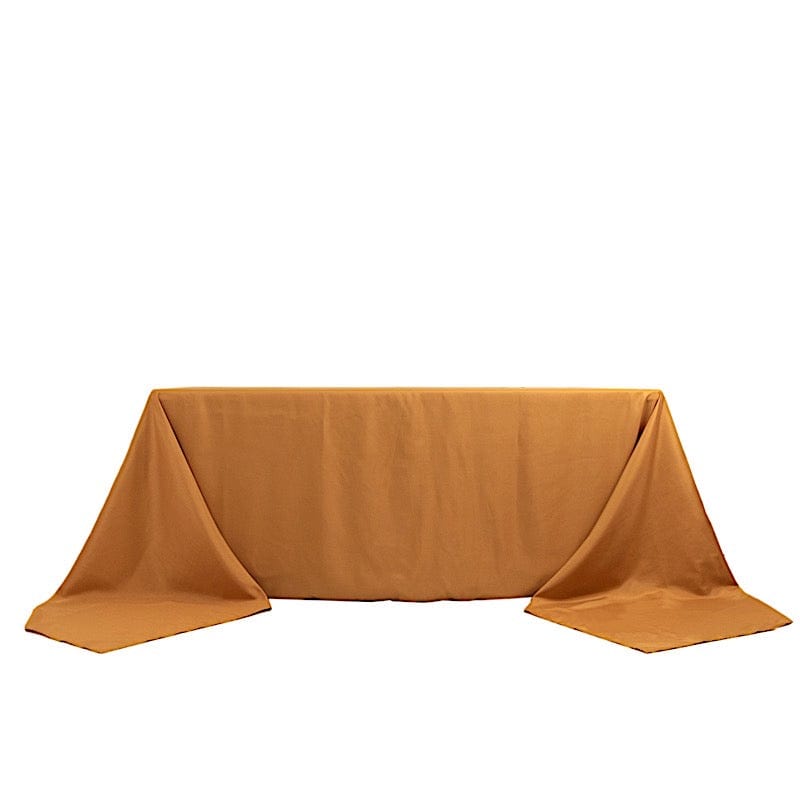 90" x 156" Premium Polyester Rectangular Tablecloth TAB_90156_GOLD_PRM