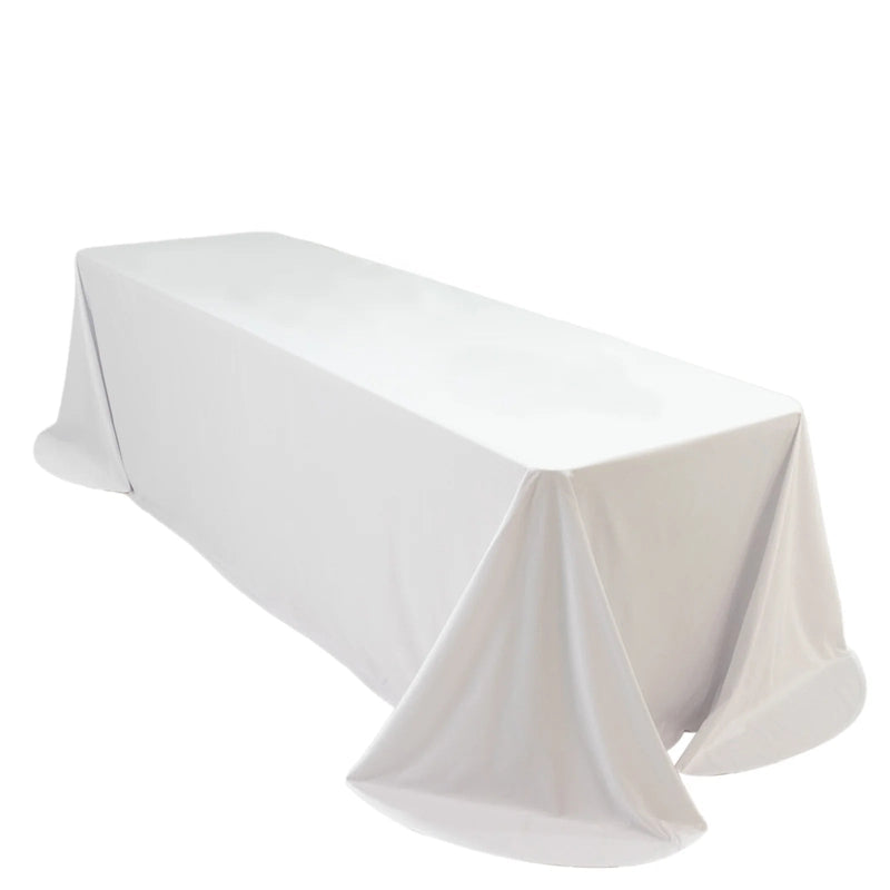 90" x 156" Scuba Polyester Rectangular Tablecloth with Round Corners