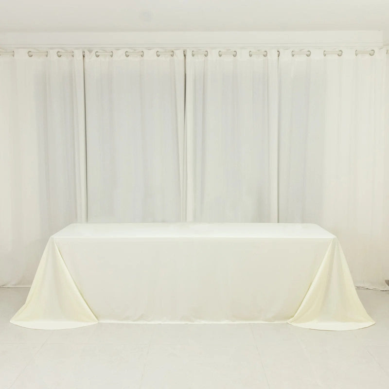 90" x 156" Scuba Polyester Rectangular Tablecloth with Round Corners