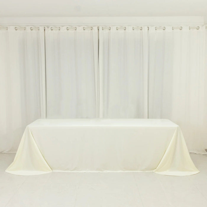 90" x 156" Scuba Polyester Rectangular Tablecloth with Round Corners