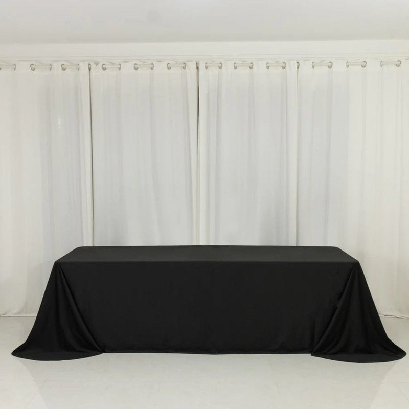 90" x 156" Scuba Polyester Rectangular Tablecloth with Round Corners