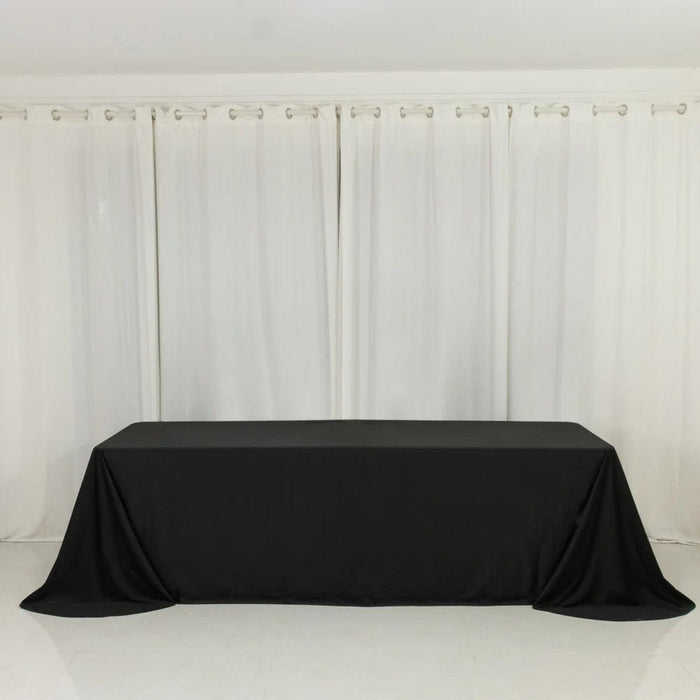 90" x 156" Scuba Polyester Rectangular Tablecloth with Round Corners