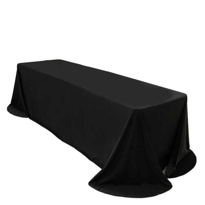 90" x 156" Scuba Polyester Rectangular Tablecloth with Round Corners