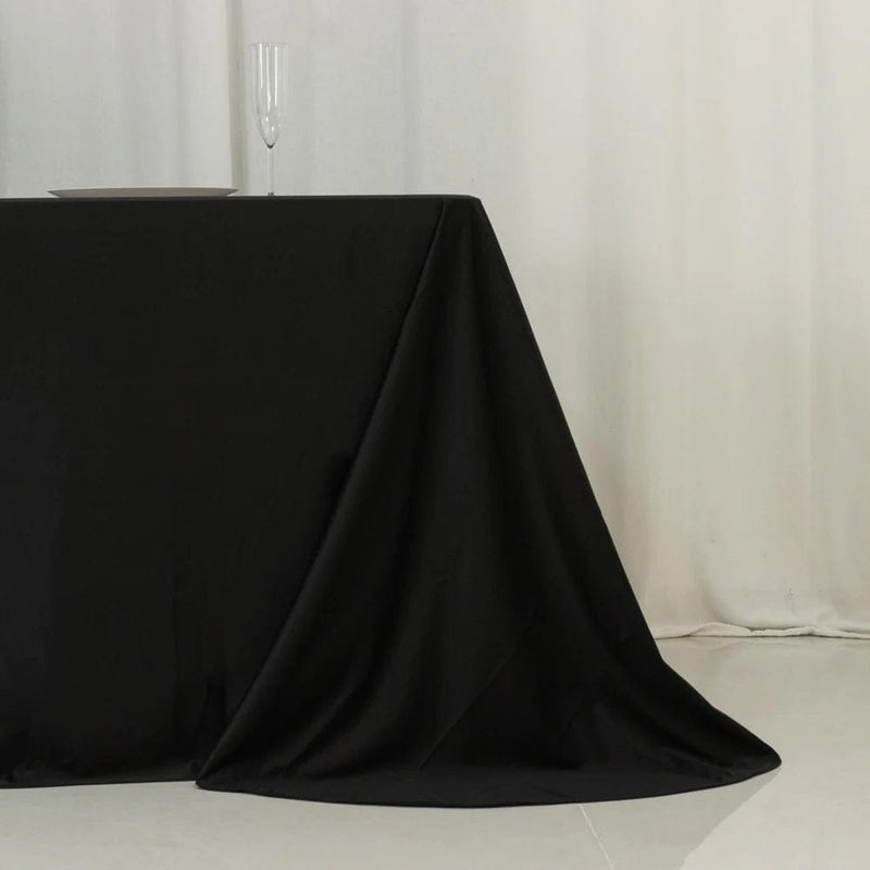 90" x 156" Scuba Polyester Rectangular Tablecloth with Round Corners