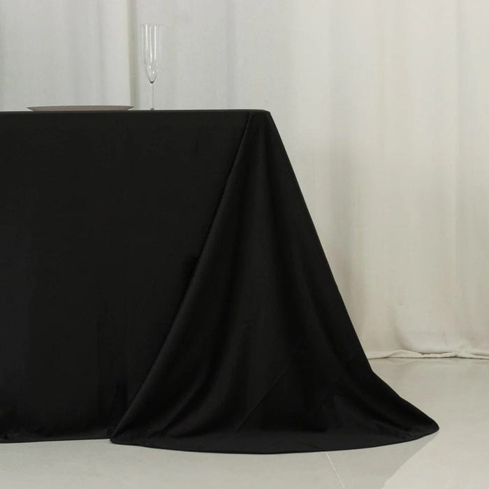 90" x 156" Scuba Polyester Rectangular Tablecloth with Round Corners