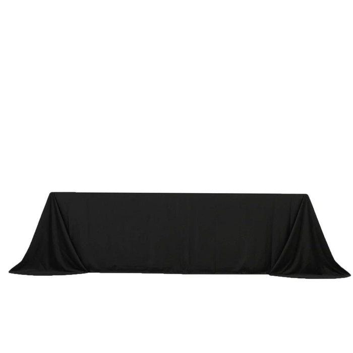 90" x 156" Scuba Polyester Rectangular Tablecloth with Round Corners TAB_SCUBA_90156RR_BLK
