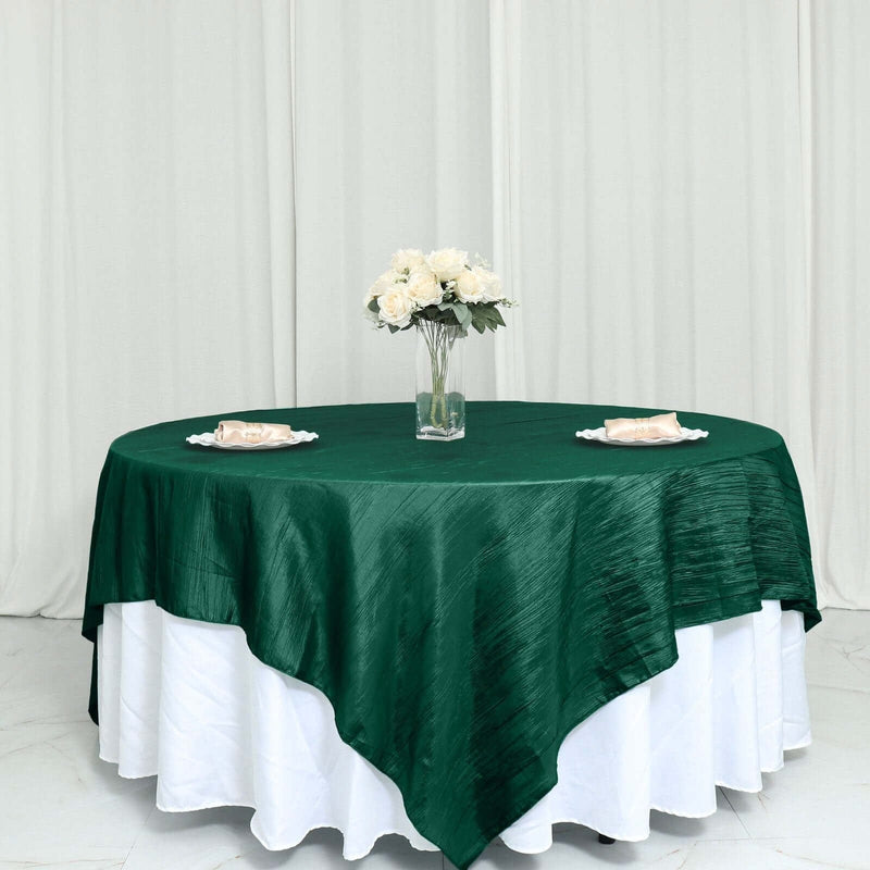 90" x 90" Metallic Crinkled Taffeta Table Overlay