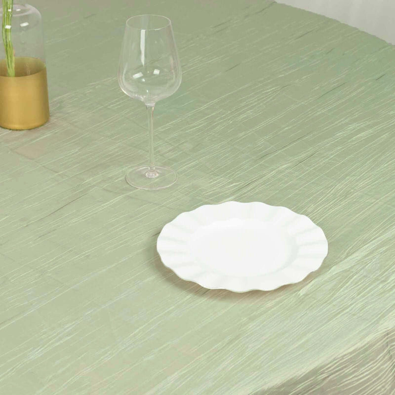 90" x 90" Metallic Crinkled Taffeta Table Overlay