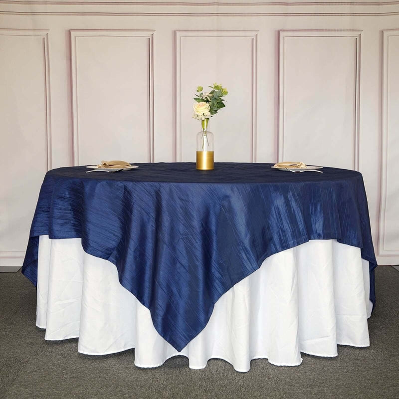 90" x 90" Metallic Crinkled Taffeta Table Overlay