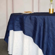 90" x 90" Metallic Crinkled Taffeta Table Overlay