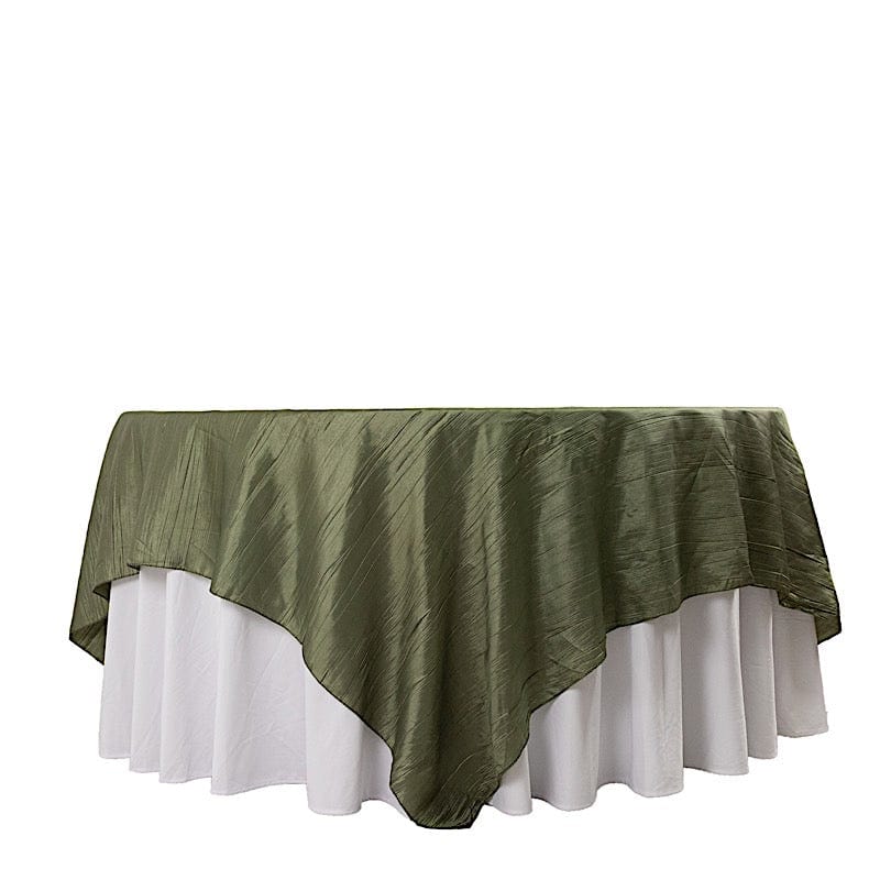 90" x 90" Metallic Crinkled Taffeta Table Overlay LAY90_ACRNK_DSG