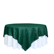 90" x 90" Metallic Crinkled Taffeta Table Overlay LAY90_ACRNK_HUNT