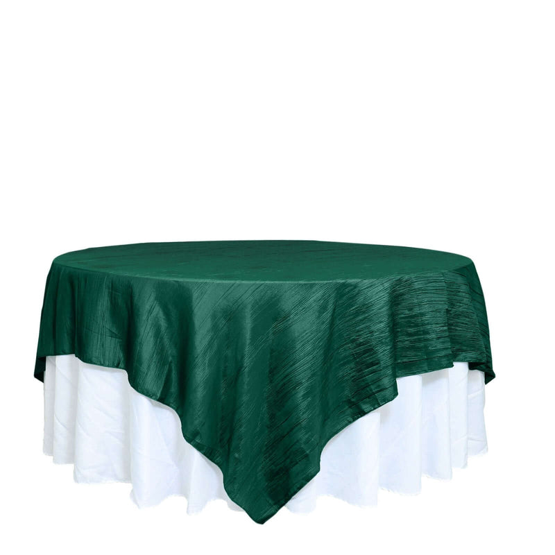 90" x 90" Metallic Crinkled Taffeta Table Overlay LAY90_ACRNK_HUNT
