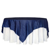 90" x 90" Metallic Crinkled Taffeta Table Overlay LAY90_ACRNK_NAVY