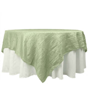90" x 90" Metallic Crinkled Taffeta Table Overlay LAY90_ACRNK_SAGE