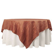 90" x 90" Metallic Crinkled Taffeta Table Overlay LAY90_ACRNK_TERC