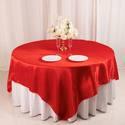 90" x 90" Satin Table Overlay LAY90_STN_RED