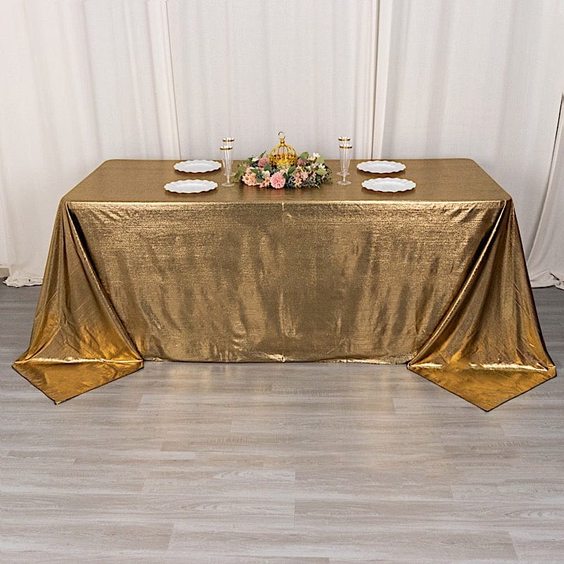 90"x132" Polyester Rectangular Tablecloth with Sequin Dots