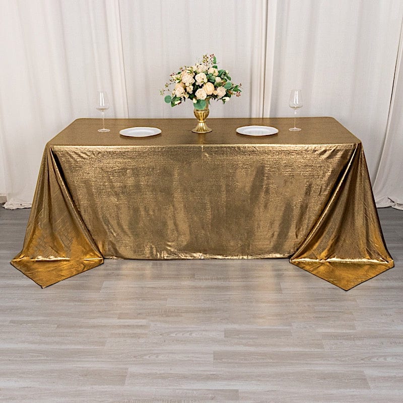 90"x132" Polyester Rectangular Tablecloth with Sequin Dots