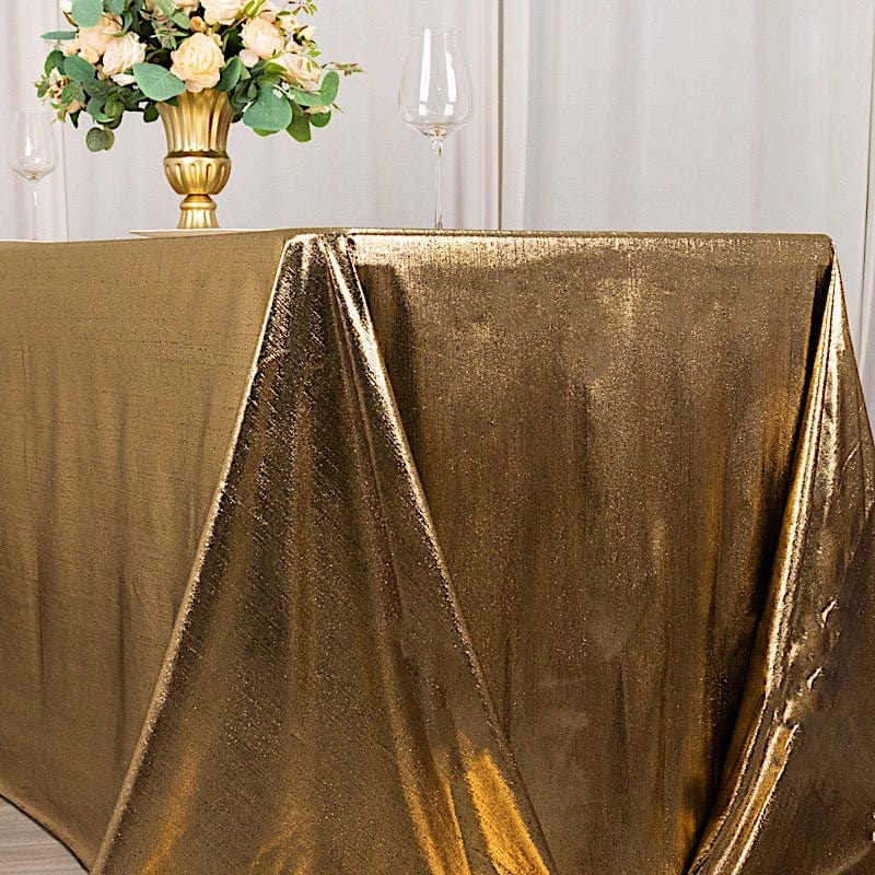 90"x132" Polyester Rectangular Tablecloth with Sequin Dots