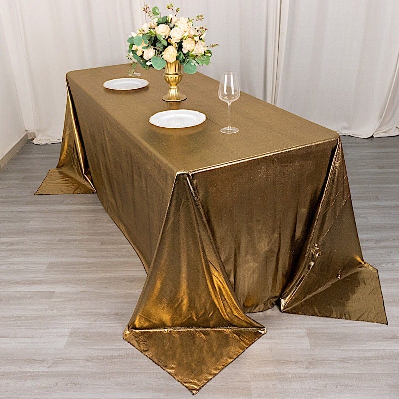 90"x132" Polyester Rectangular Tablecloth with Sequin Dots