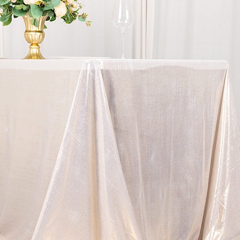 90"x132" Polyester Rectangular Tablecloth with Sequin Dots