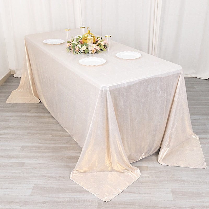 90"x132" Polyester Rectangular Tablecloth with Sequin Dots