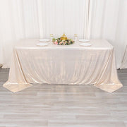 90"x132" Polyester Rectangular Tablecloth with Sequin Dots