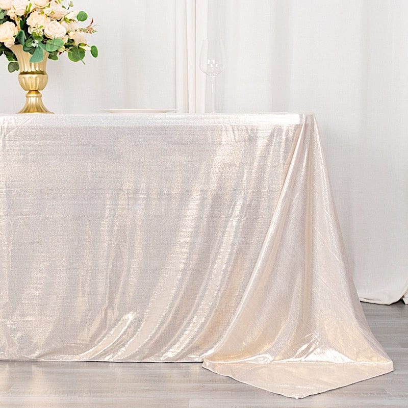 90"x132" Polyester Rectangular Tablecloth with Sequin Dots
