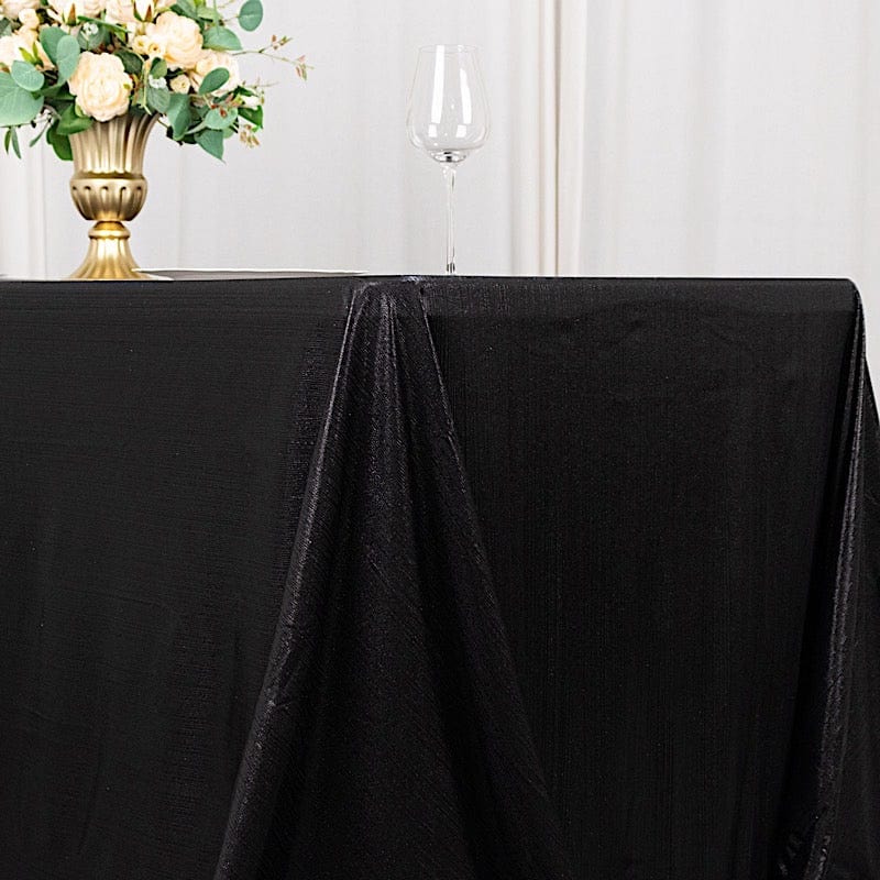 90"x132" Polyester Rectangular Tablecloth with Sequin Dots