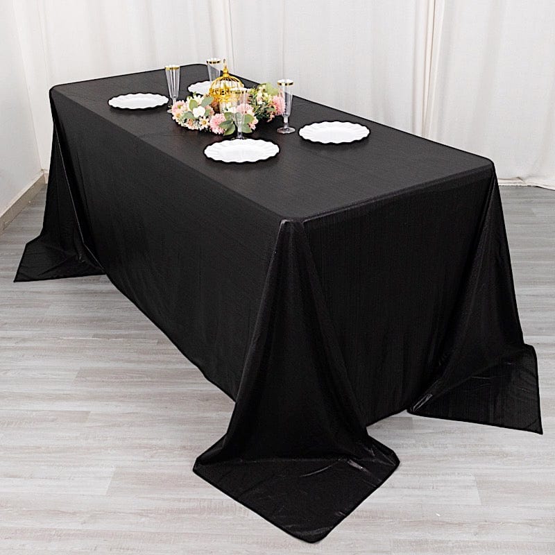 90"x132" Polyester Rectangular Tablecloth with Sequin Dots