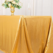 90"x132" Polyester Rectangular Tablecloth with Sequin Dots