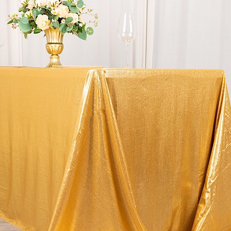 90"x132" Polyester Rectangular Tablecloth with Sequin Dots