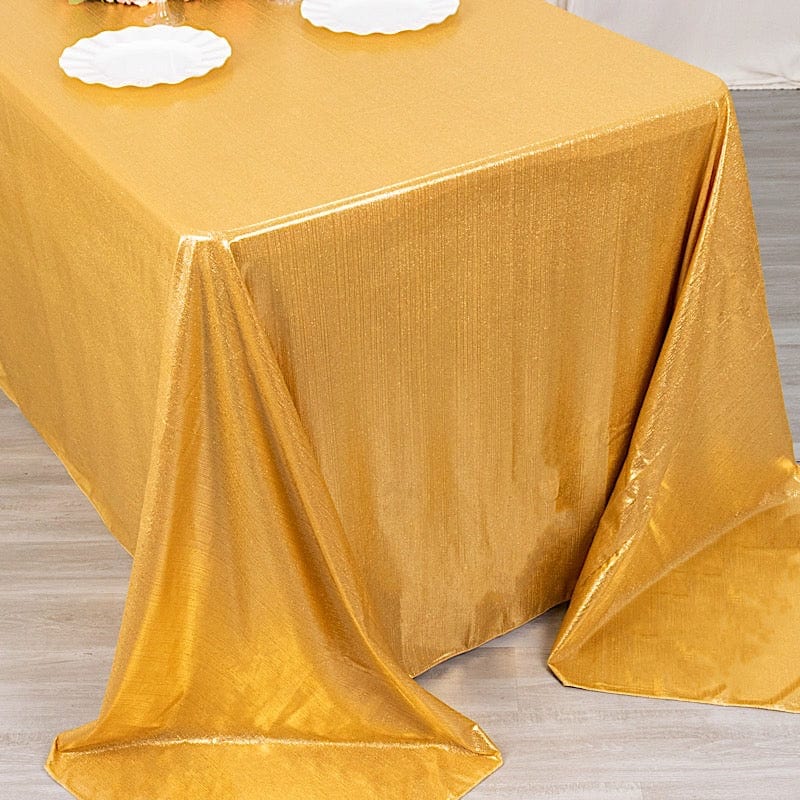 90"x132" Polyester Rectangular Tablecloth with Sequin Dots