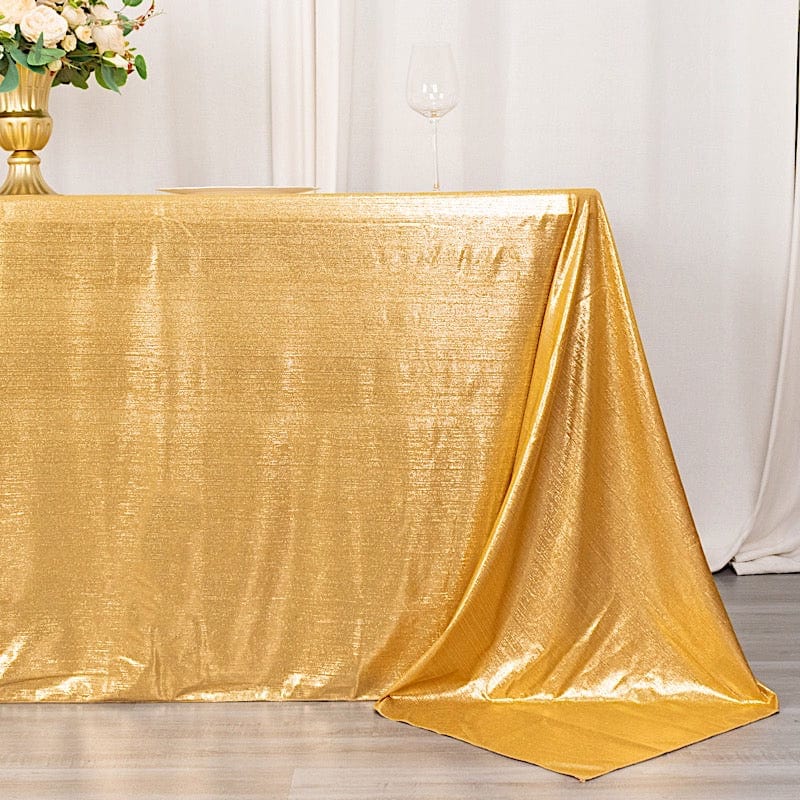 90"x132" Polyester Rectangular Tablecloth with Sequin Dots