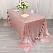 90"x132" Polyester Rectangular Tablecloth with Sequin Dots