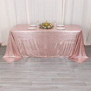 90"x132" Polyester Rectangular Tablecloth with Sequin Dots