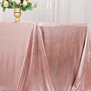 90"x132" Polyester Rectangular Tablecloth with Sequin Dots
