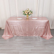90"x132" Polyester Rectangular Tablecloth with Sequin Dots