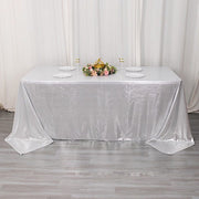 90"x132" Polyester Rectangular Tablecloth with Sequin Dots