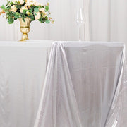 90"x132" Polyester Rectangular Tablecloth with Sequin Dots