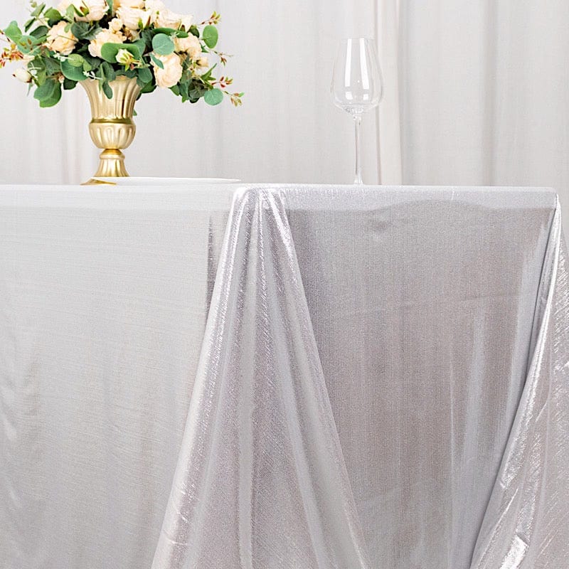 90"x132" Polyester Rectangular Tablecloth with Sequin Dots