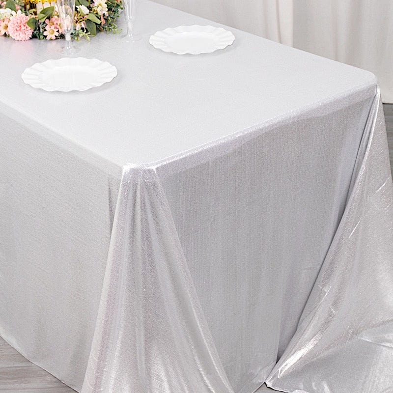 90"x132" Polyester Rectangular Tablecloth with Sequin Dots