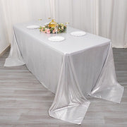 90"x132" Polyester Rectangular Tablecloth with Sequin Dots
