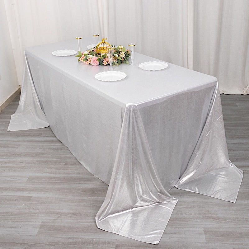 90"x132" Polyester Rectangular Tablecloth with Sequin Dots