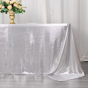 90"x132" Polyester Rectangular Tablecloth with Sequin Dots