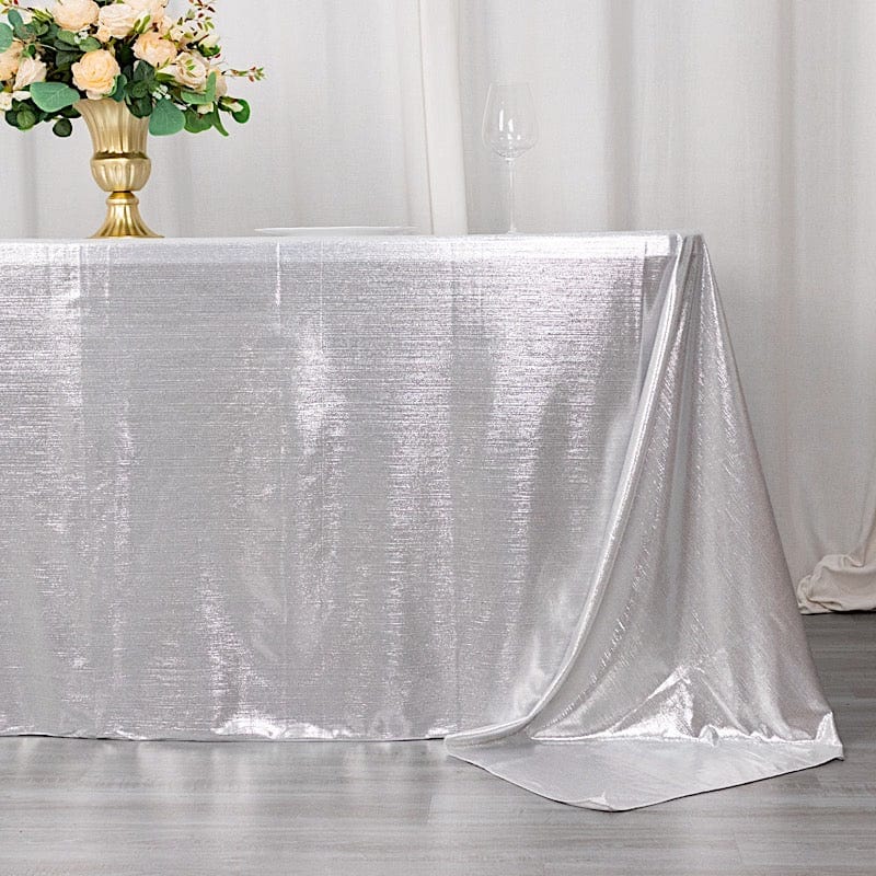 90"x132" Polyester Rectangular Tablecloth with Sequin Dots