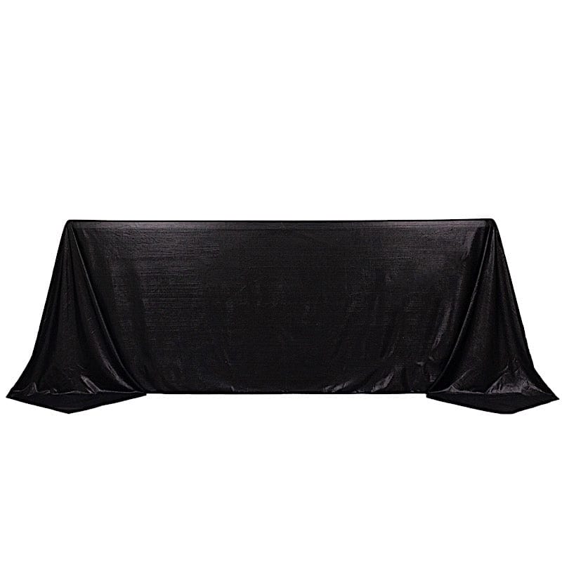 90"x132" Polyester Rectangular Tablecloth with Sequin Dots TAB_SHIM_90132_BLK